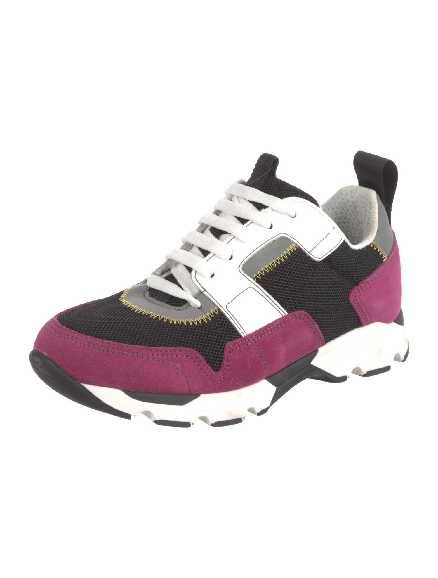 Marni Suede Colorblock Pattern Chunky Sneakers