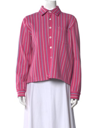 Marni Striped Long Sleeve Button-Up Top