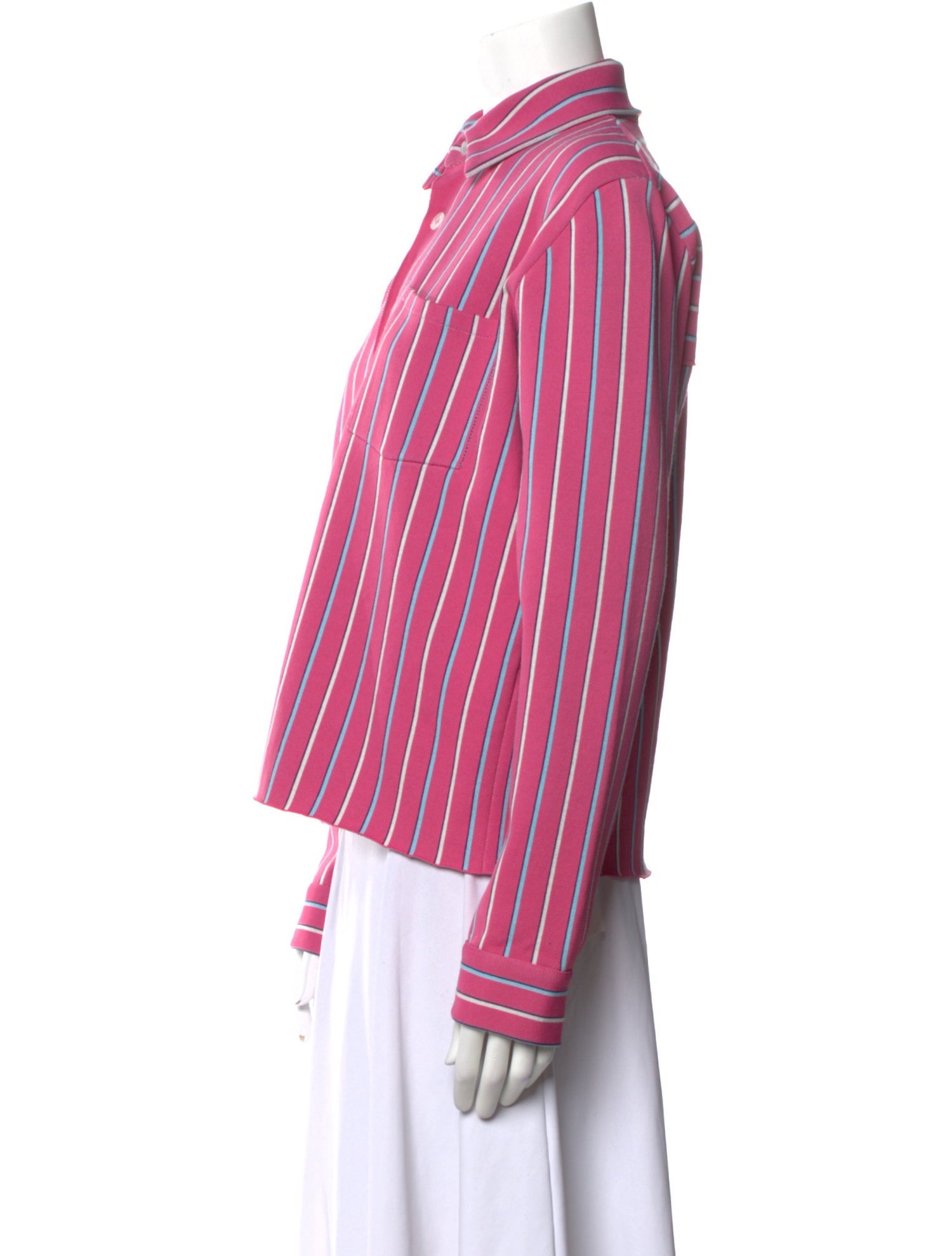Marni Striped Long Sleeve Button-Up Top