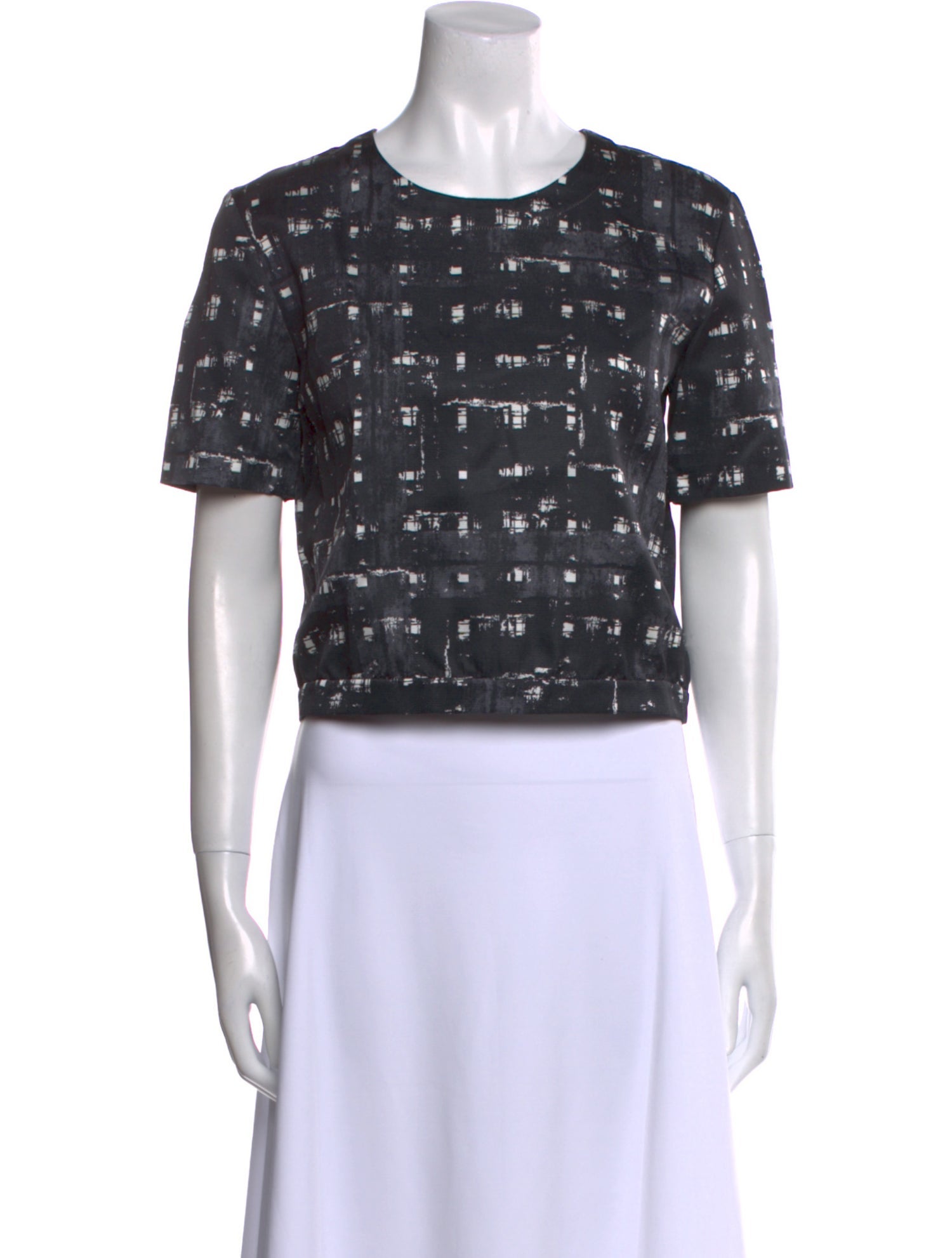 Marni Printed Crew Neck Crop Top