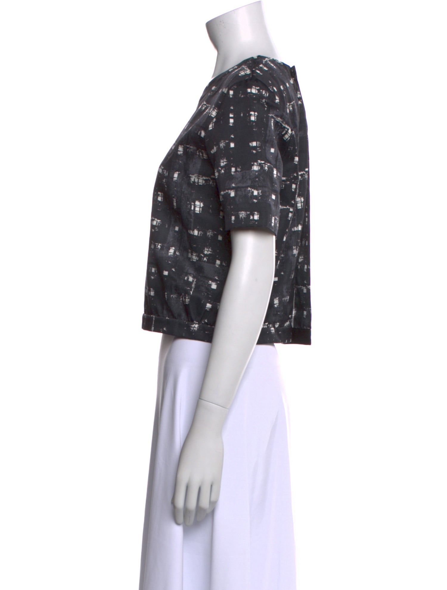 Marni Printed Crew Neck Crop Top