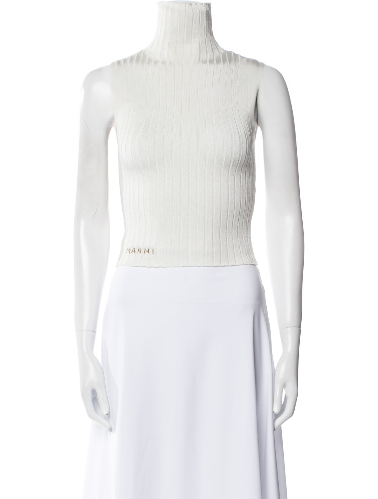 Marni Mock Neck Sleeveless Crop Top