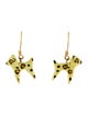 Marni Enamel & Crystal Leopard Drop Earrings