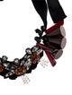 Marni Resin & Crystal Silk Ribbon Collar Necklace