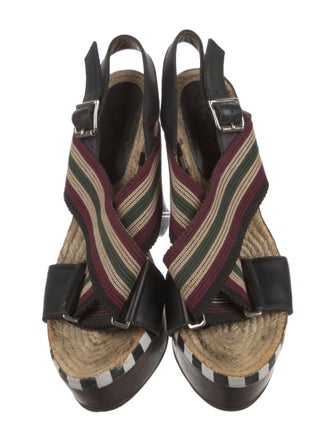 Marni Canvas Striped Slingback Sandals