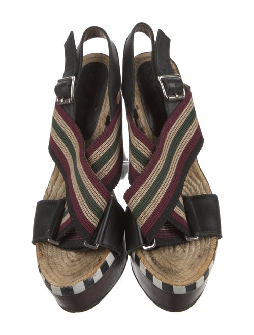 Marni Canvas Striped Slingback Sandals
