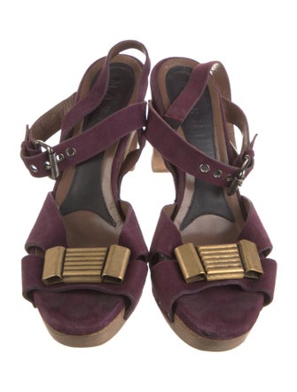 Marni Suede T-Strap Sandals