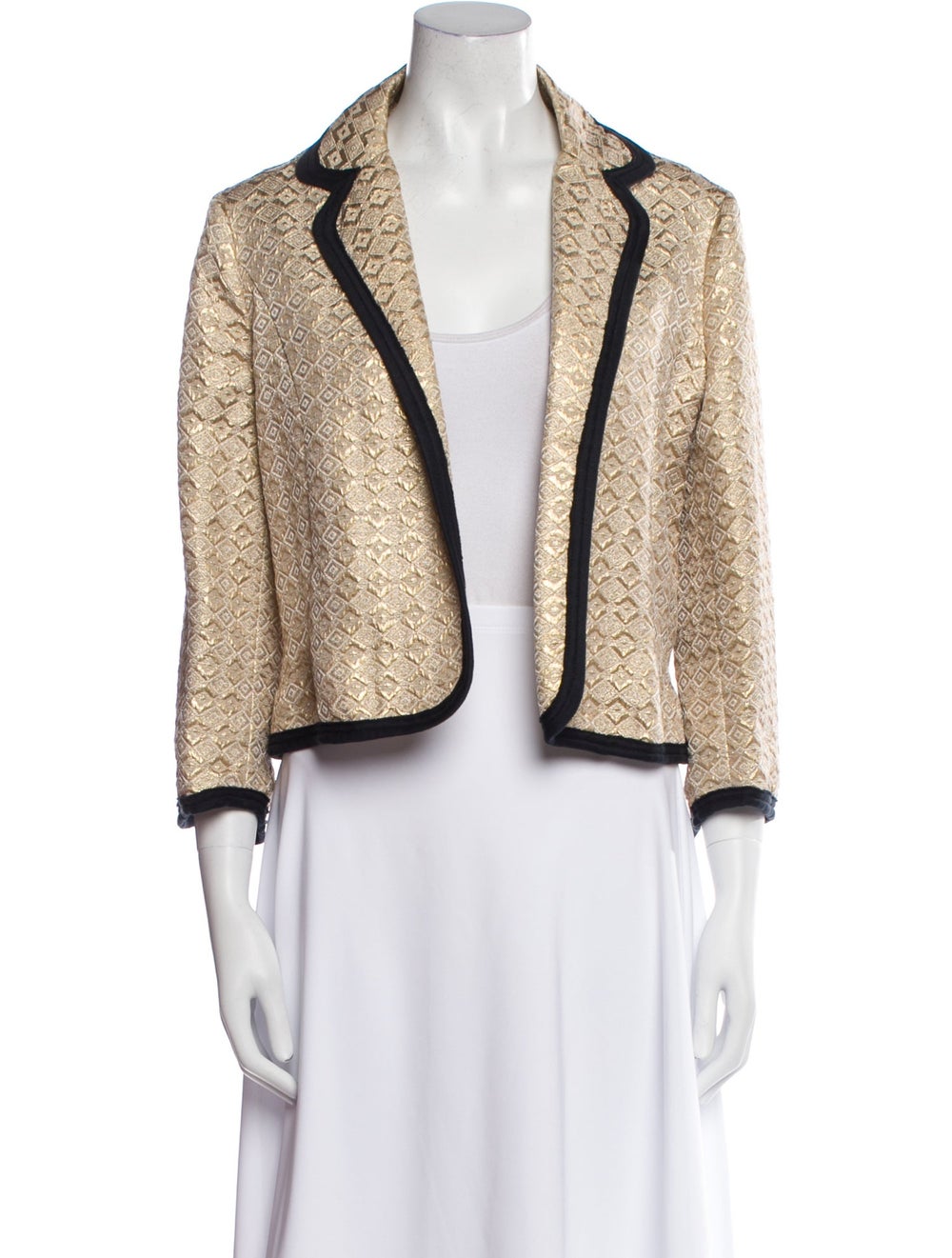 Marni Jacket Neutrals Tweed Pattern Pointed Colla… - image 1