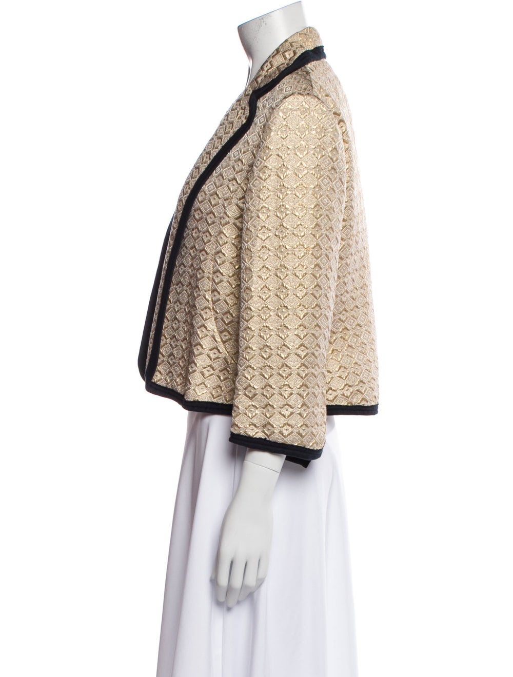 Marni Jacket Neutrals Tweed Pattern Pointed Colla… - image 2