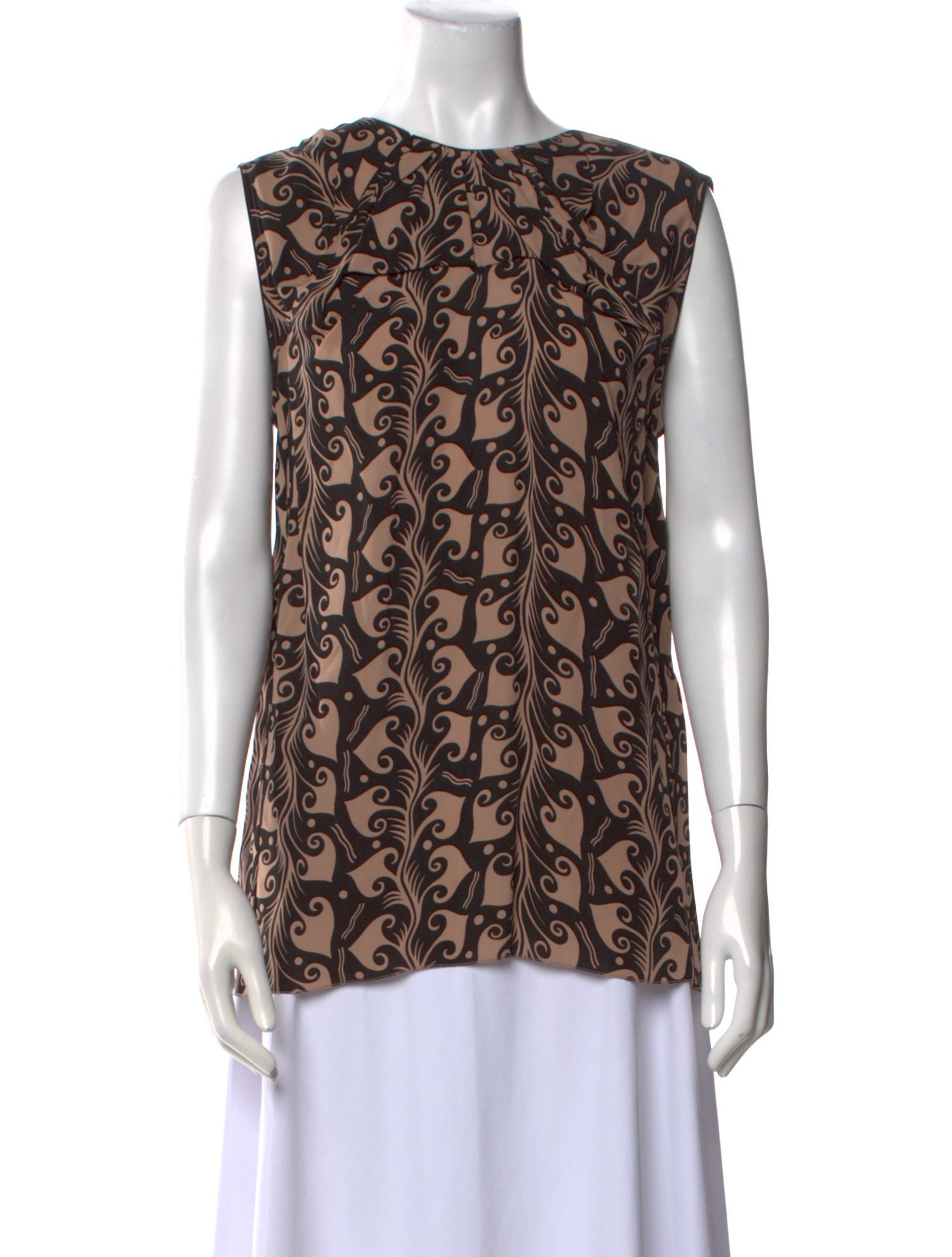 Marni Printed Bateau Neckline Blouse