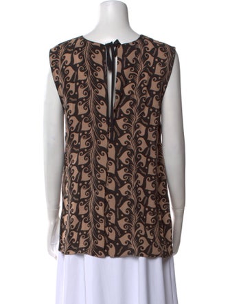 Marni Printed Bateau Neckline Blouse