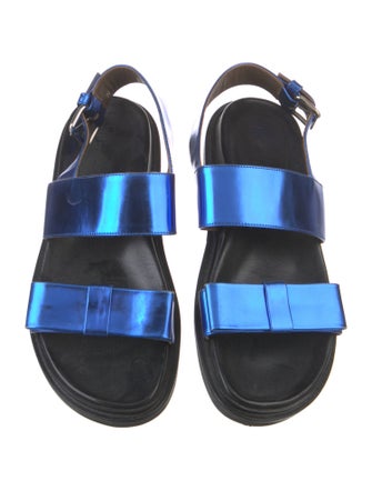 Marni Leather Bow Accents Slingback Sandals