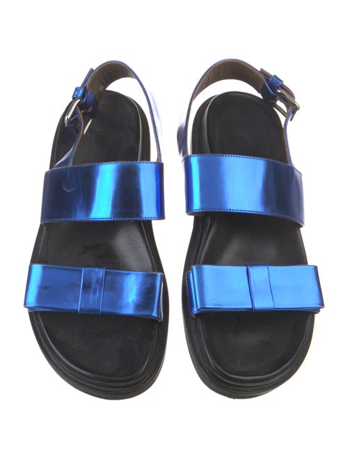 Marni Leather Bow Accents Slingback Sandals