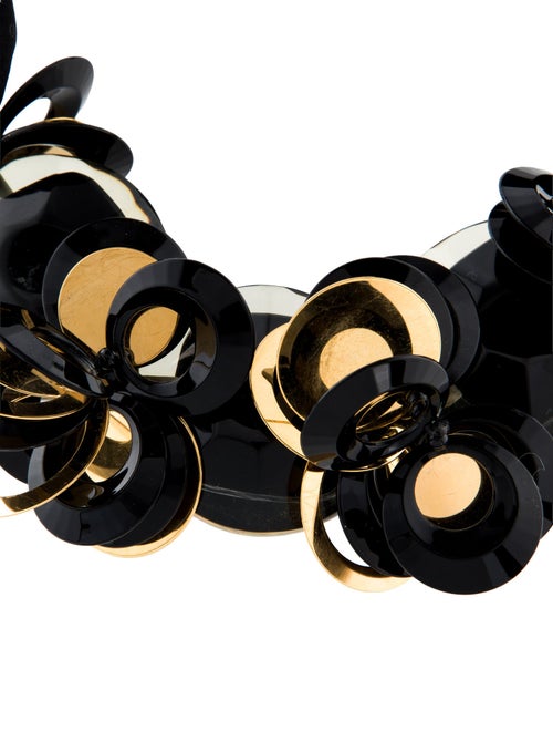 Marni Resin & Glass Silk Ribbon Collar Necklace
