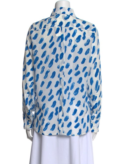 Marni Animal Print Mock Neck Button-Up Top