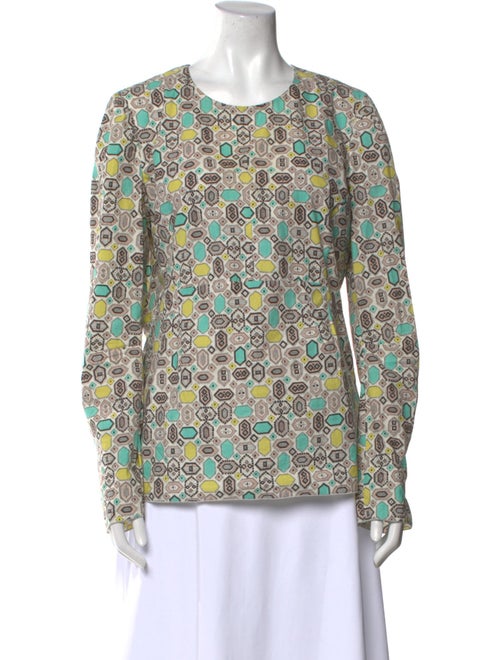 Marni Printed Crew Neck Button-Up Top