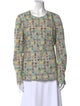 Marni Printed Crew Neck Button-Up Top