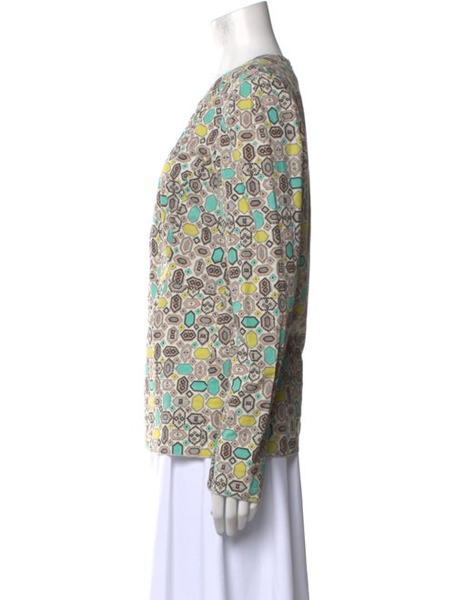 Marni Printed Crew Neck Button-Up Top