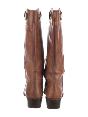 Marni Leather Colorblock Pattern Western Boots