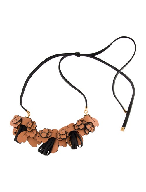 Marni Crystal & Leather Collar Necklace
