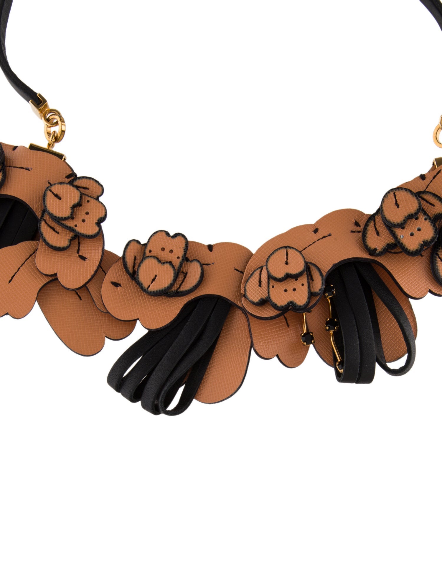 Marni Crystal & Leather Collar Necklace