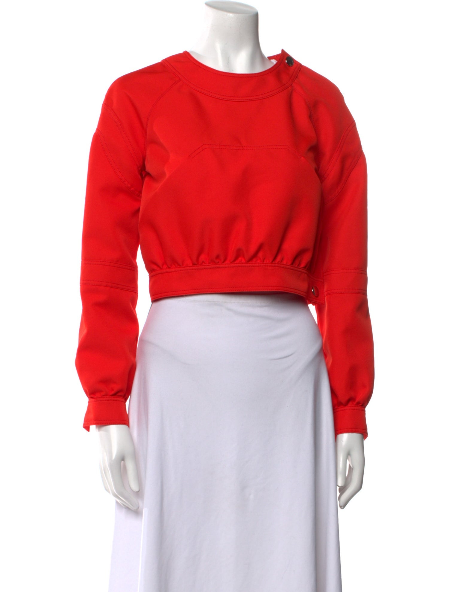 Marni Crew Neck Long Sleeve Crop Top