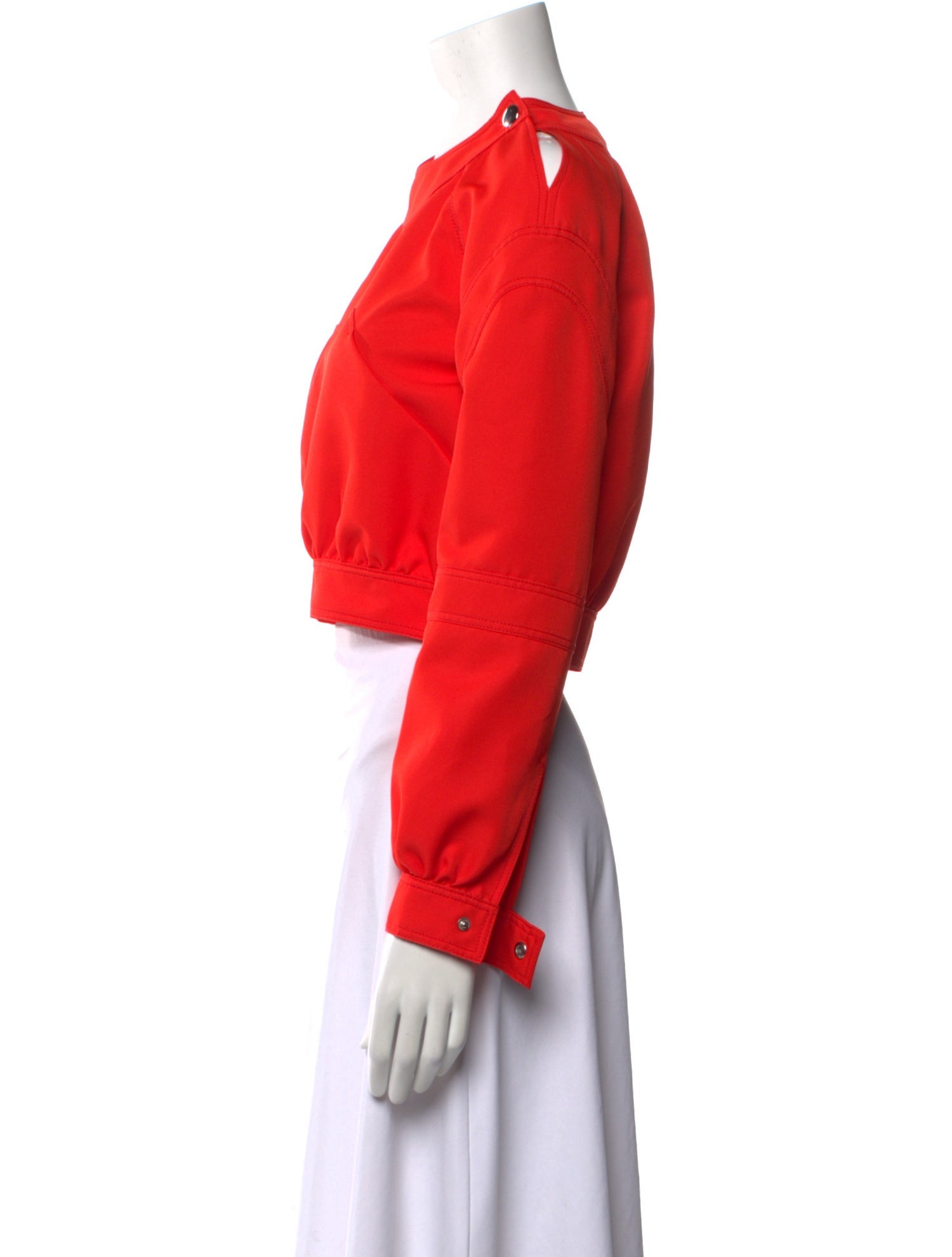 Marni Crew Neck Long Sleeve Crop Top