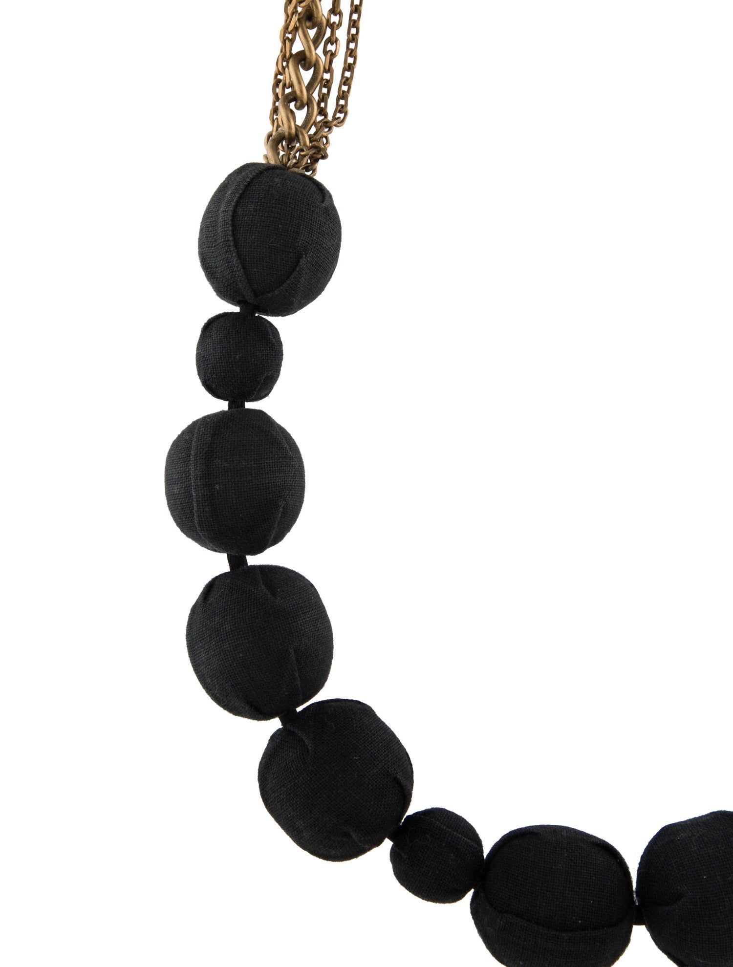 Marni Fabric Beaded Wrapped Chain Necklace
