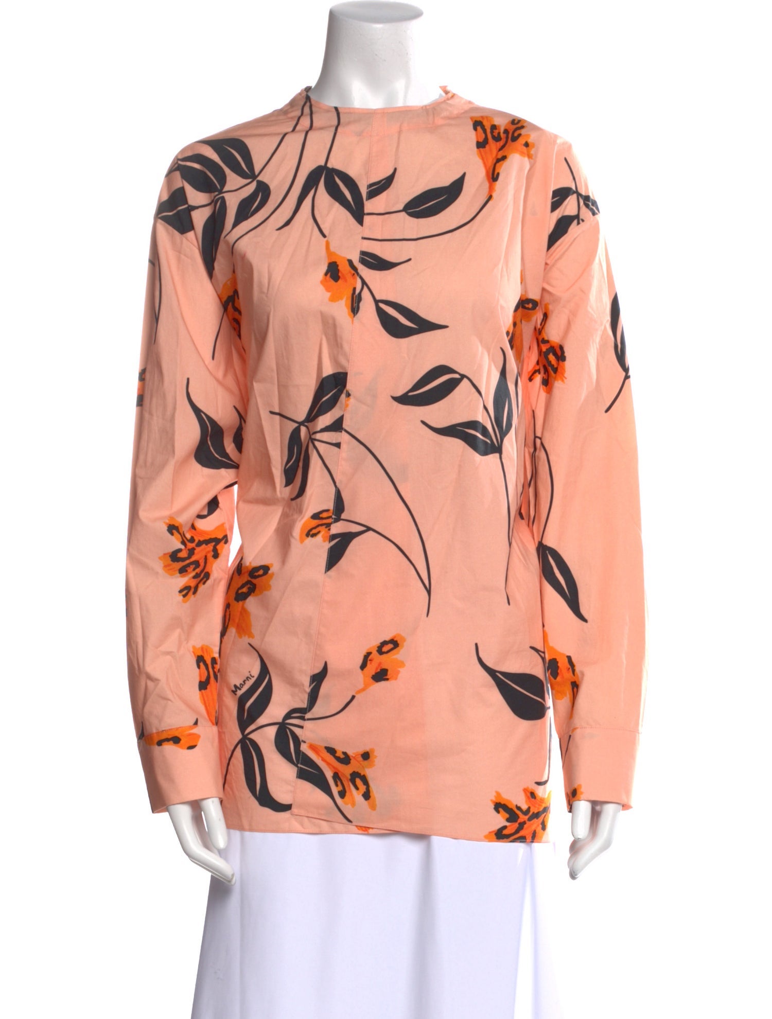 Marni Floral Print Cowl Neck Blouse