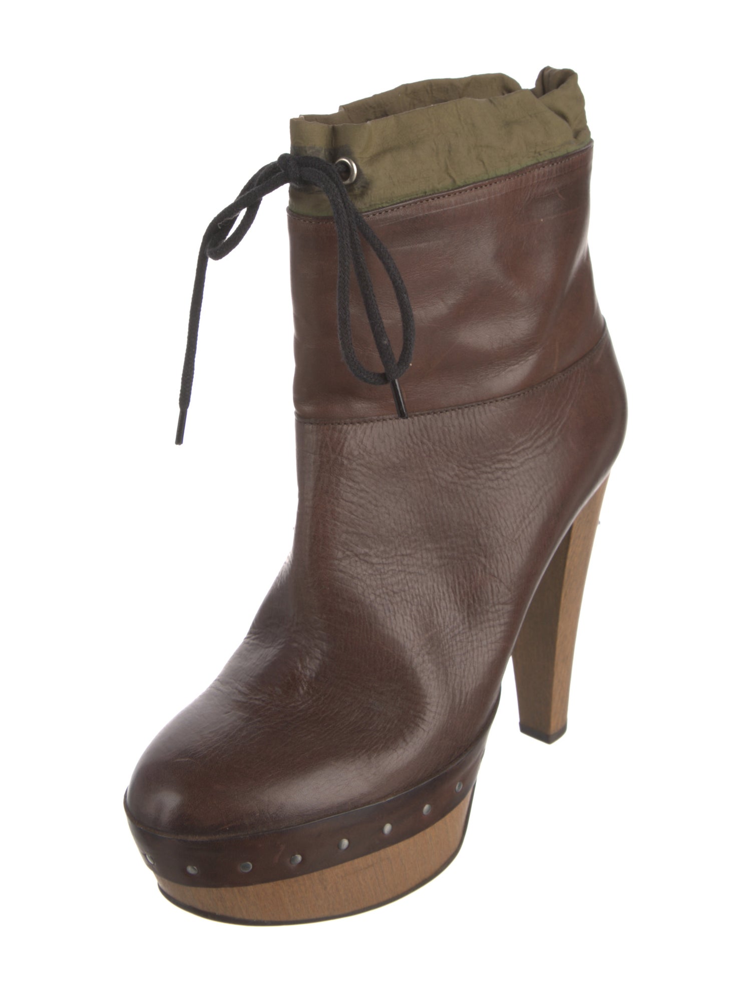 Marni Leather Colorblock Pattern Boots