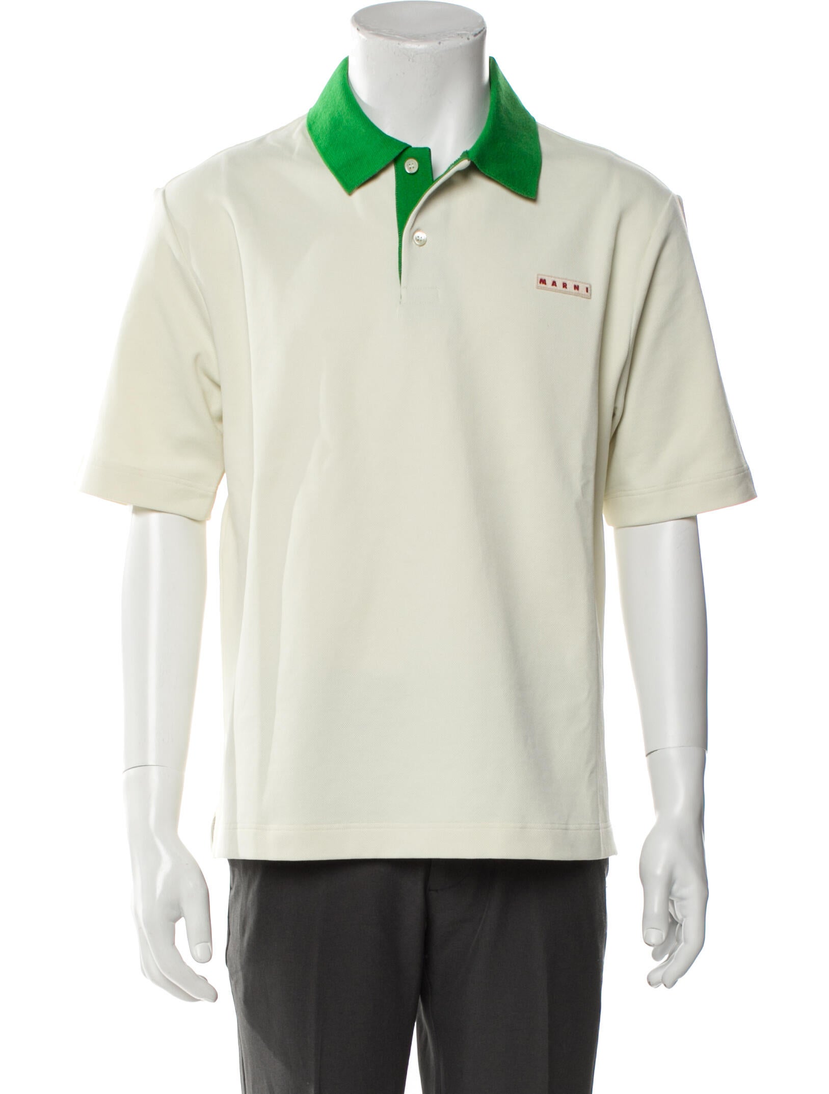 Marni Colorblock Pattern Collar Polo Shirt