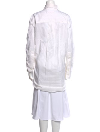 Marni Striped Long Sleeve Button-Up Top