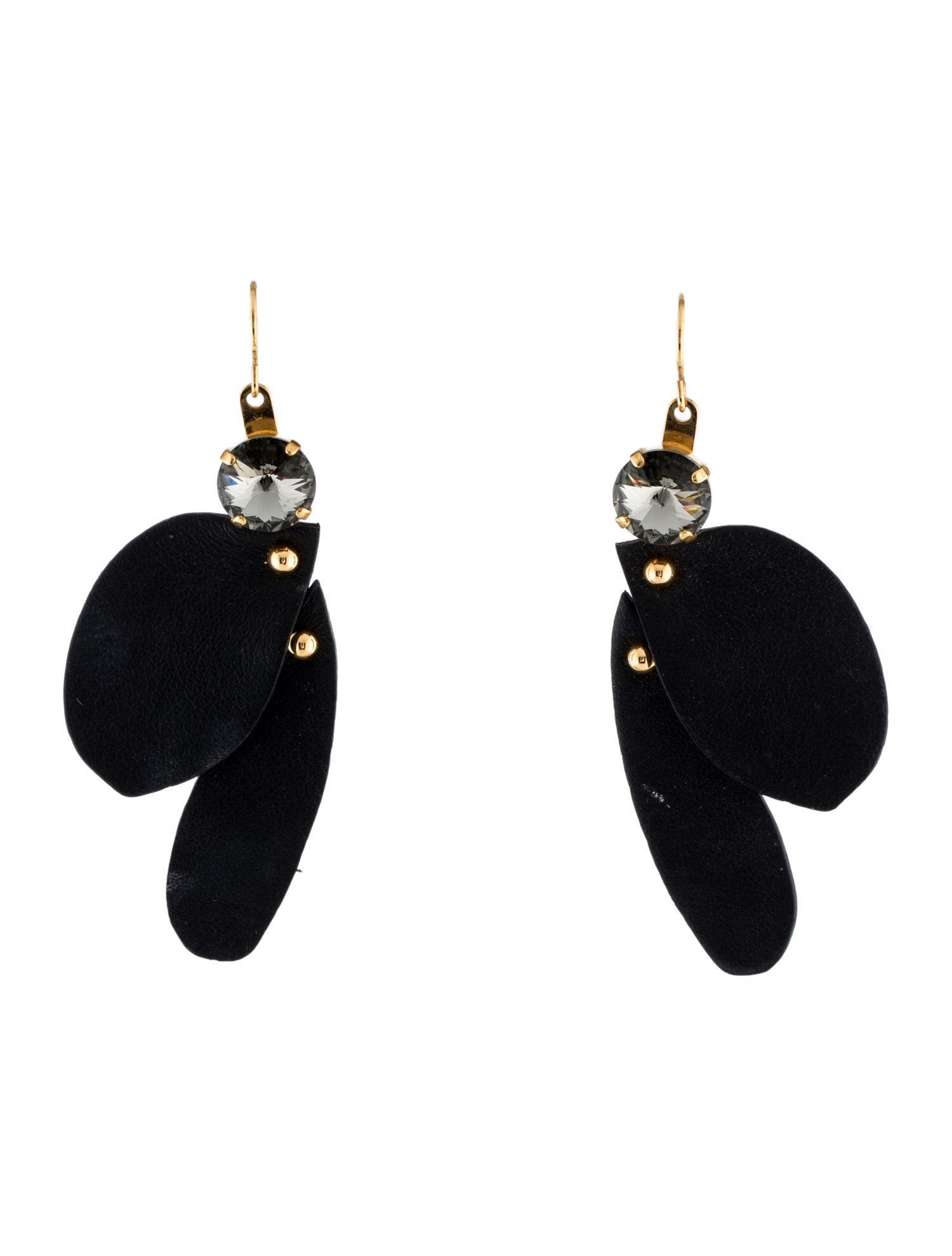 Marni Crystal & Leather Drop Earrings