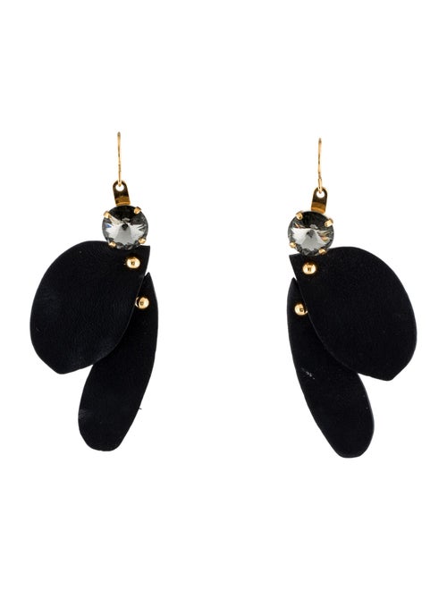 Marni Crystal & Leather Drop Earrings