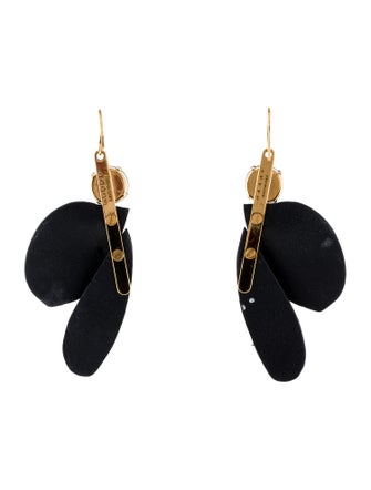 Marni Crystal & Leather Drop Earrings