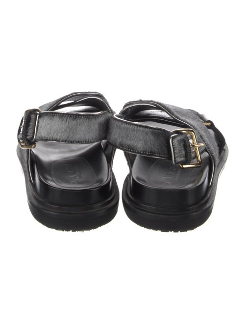 Marni Ponyhair Colorblock Pattern Slingback Sandals