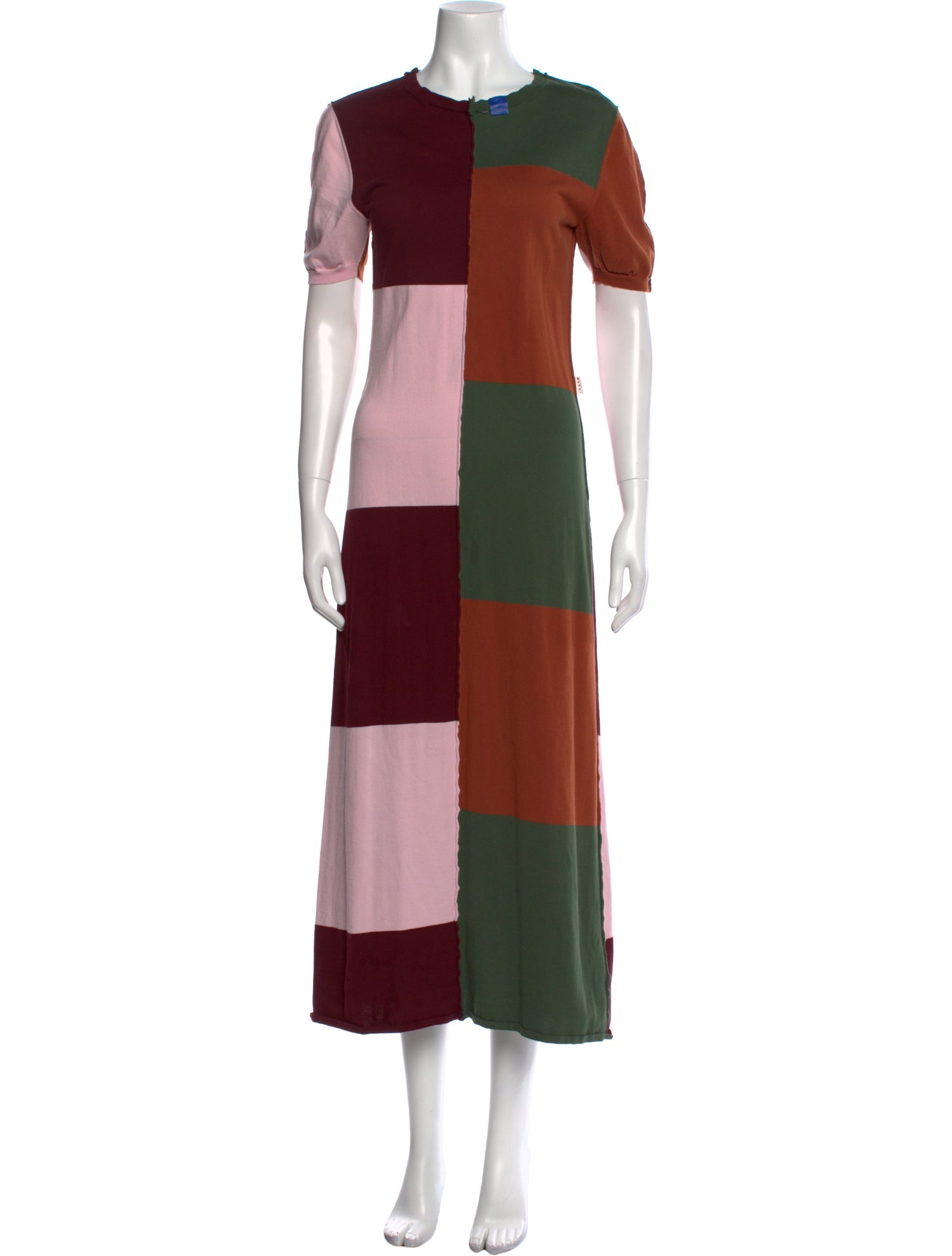 Marni Colorblock Pattern Midi Length Dress