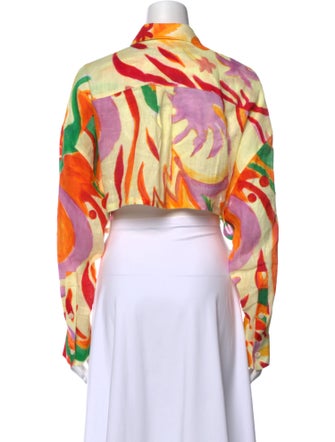 Marni Printed Long Sleeve Crop Top