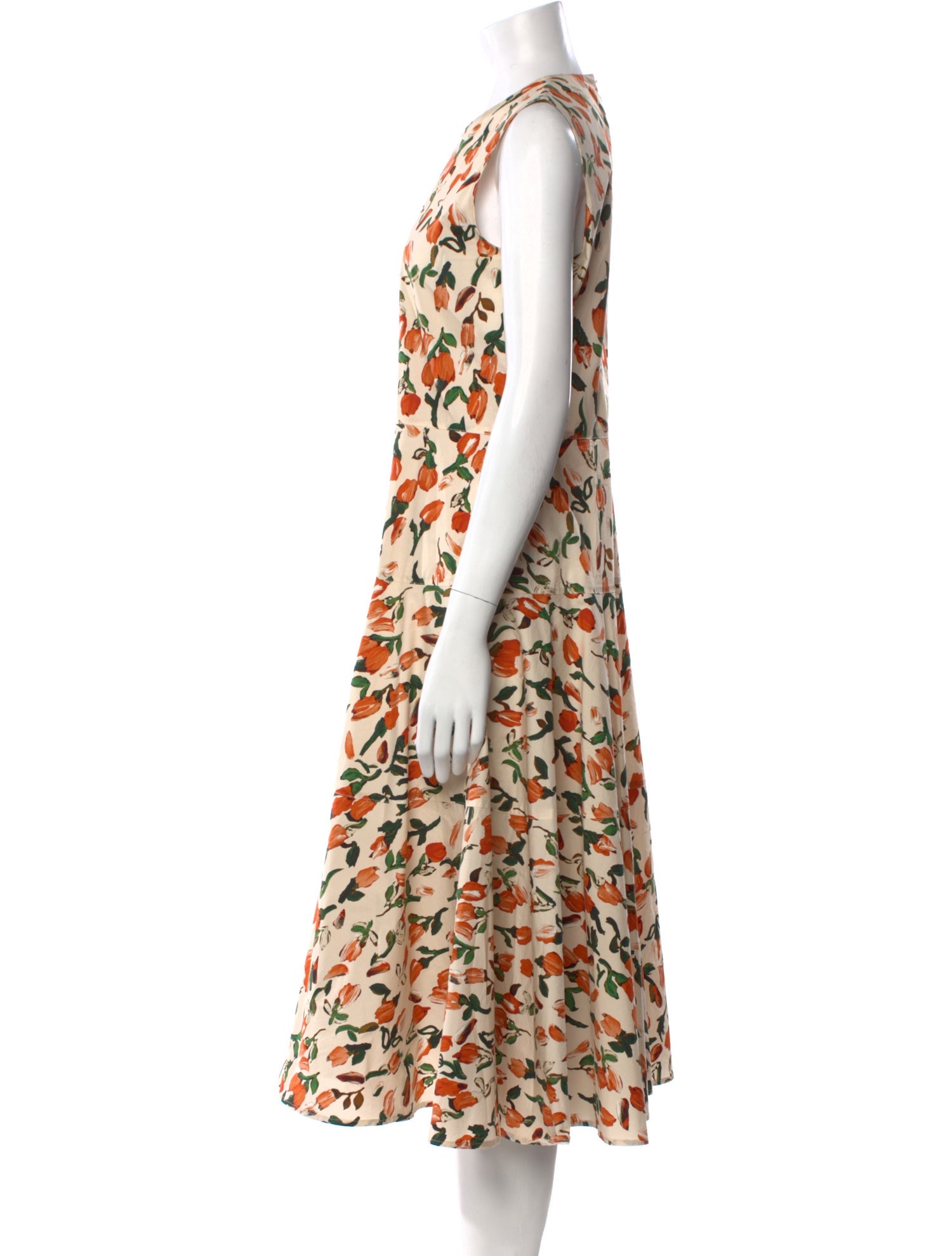 Marni Floral Print Midi Length Dress