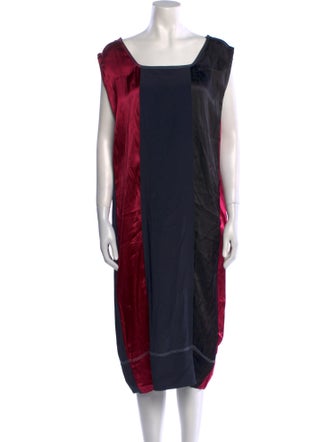 Marni Colorblock Pattern Midi Length Dress