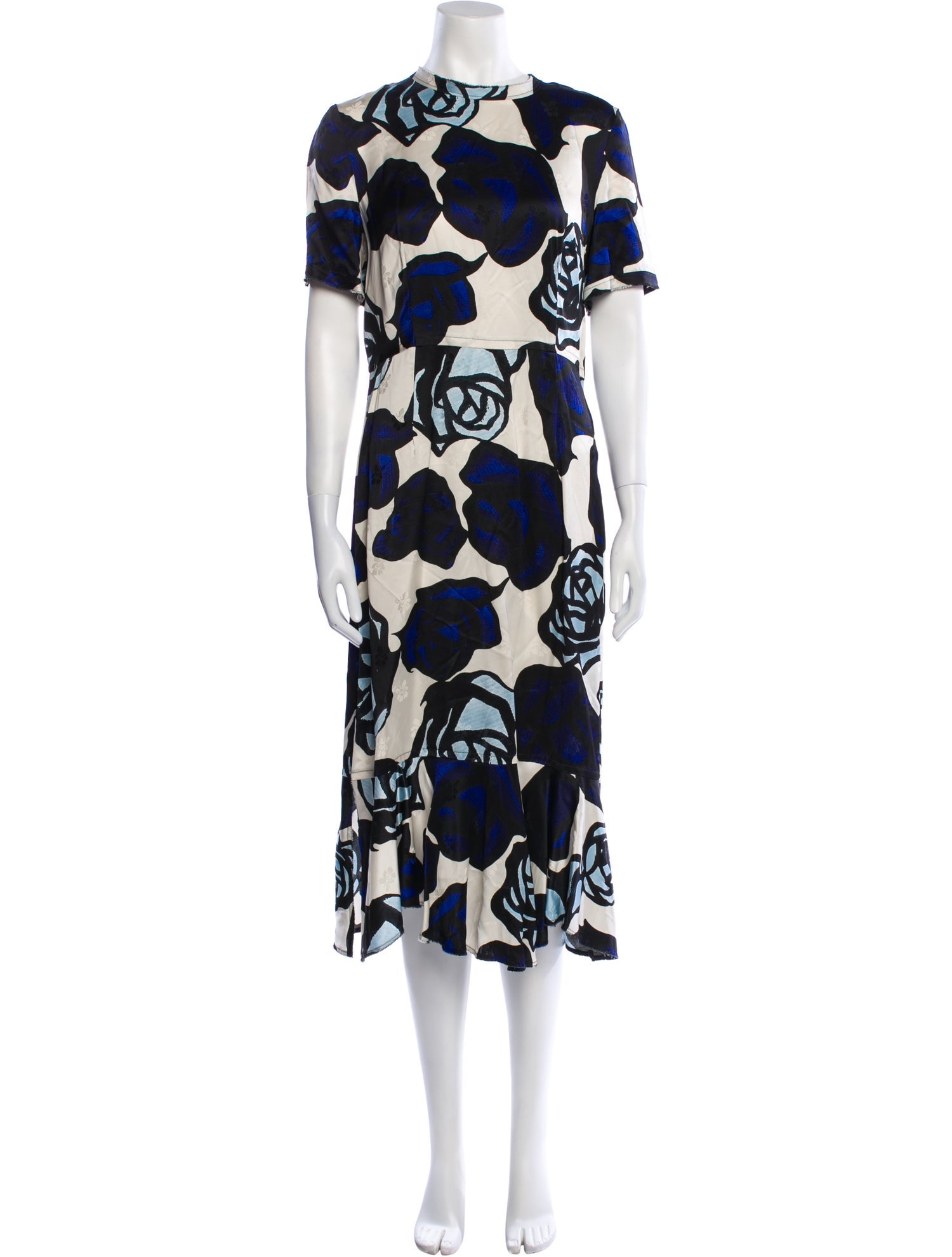 Marni Floral Print Midi Length Dress