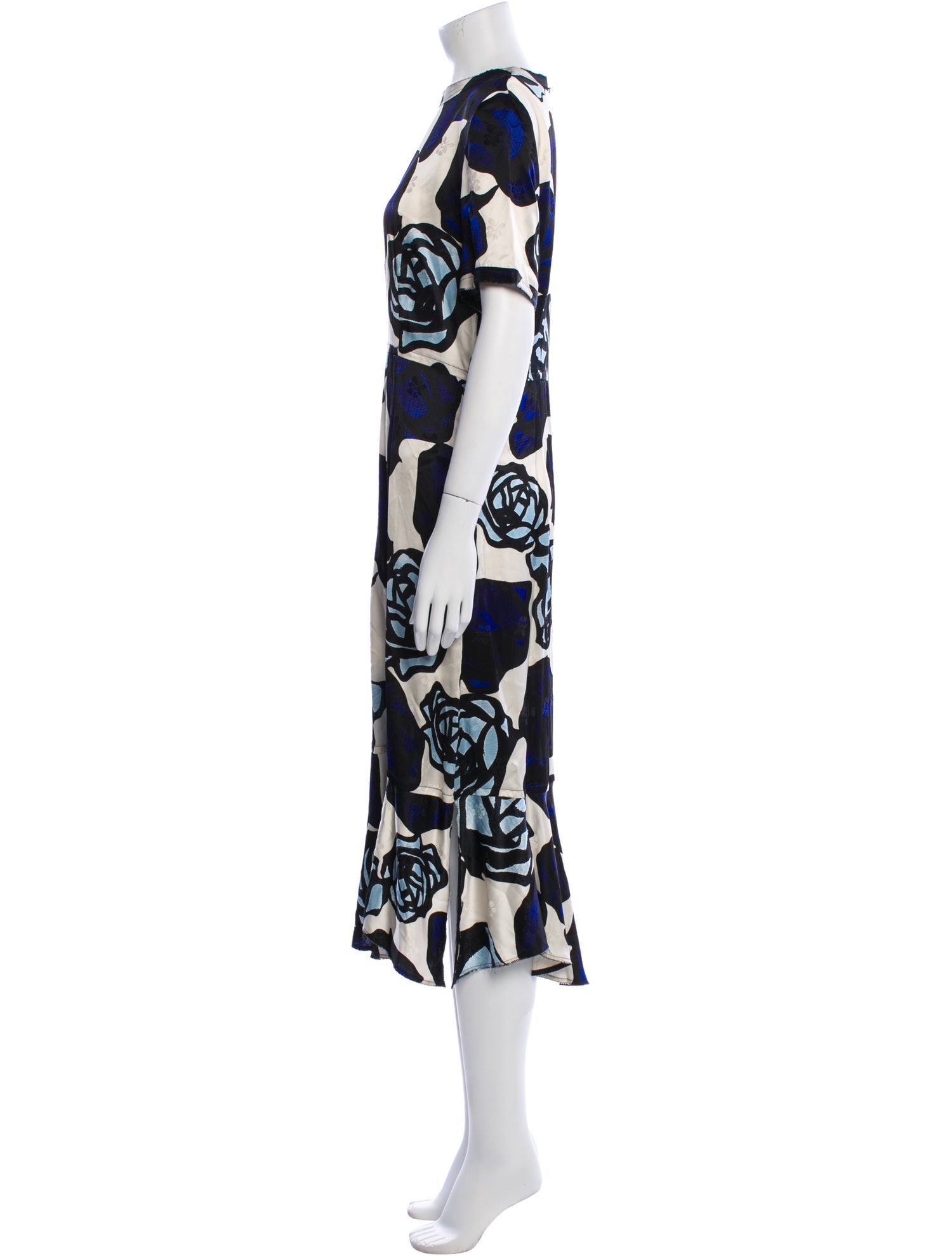 Marni Floral Print Midi Length Dress
