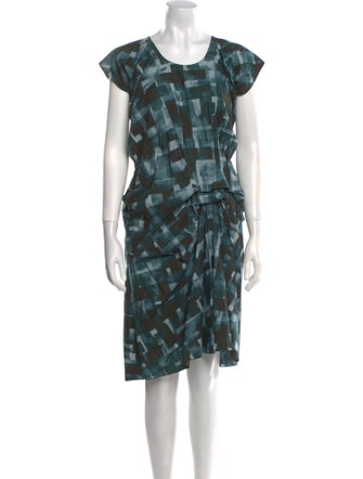Marni Plaid Print Midi Length Dress