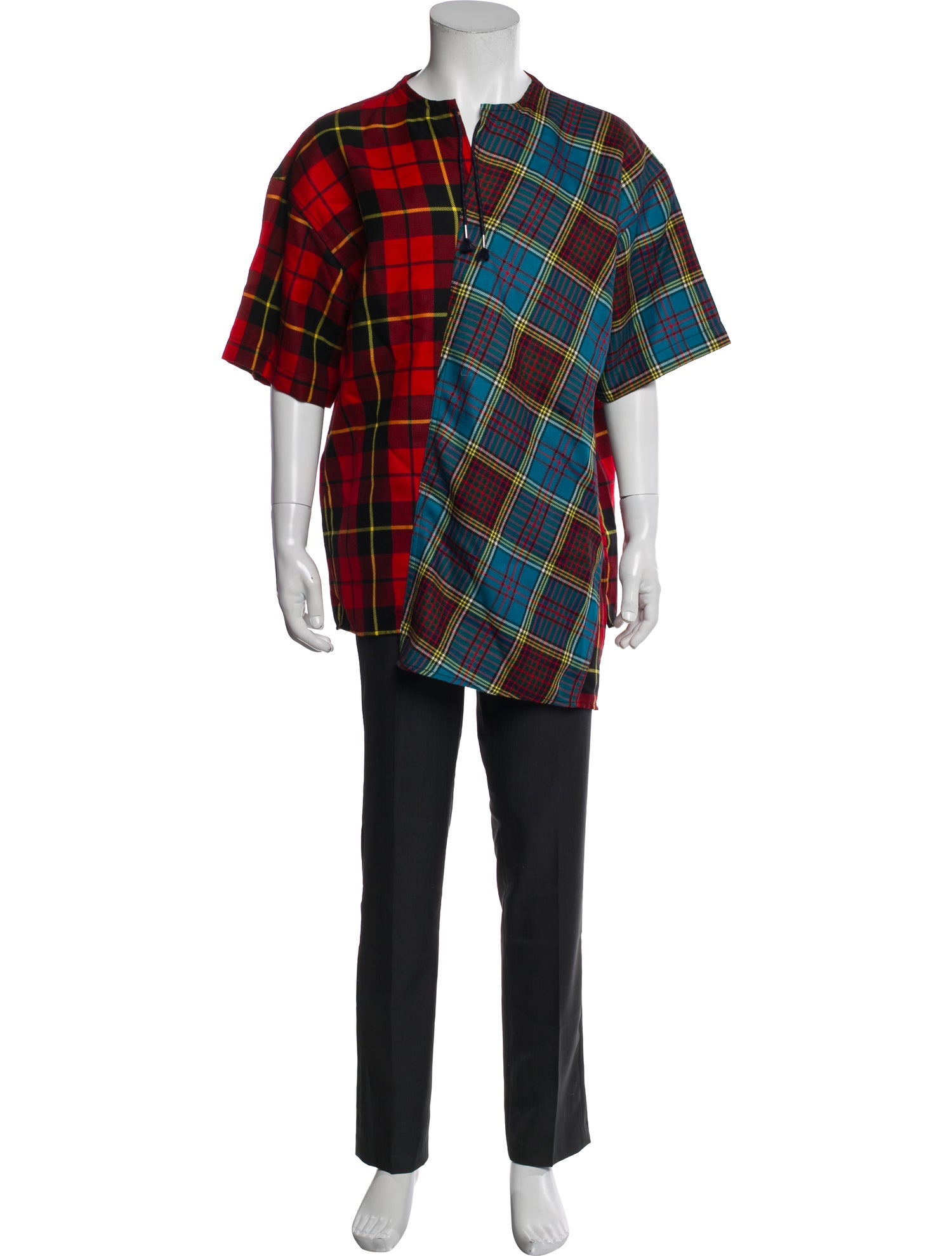 Marni Wool Plaid Print Henley