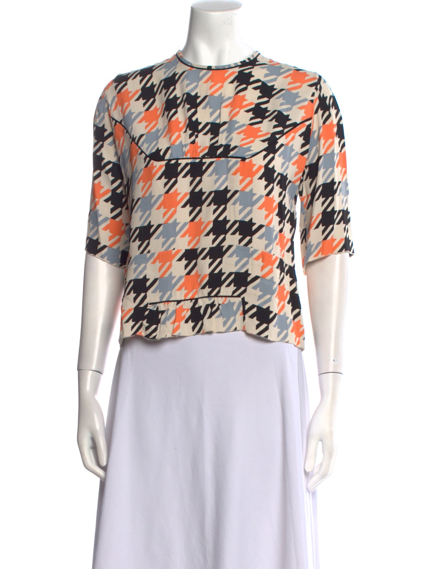 Marni Printed Crew Neck Crop Top