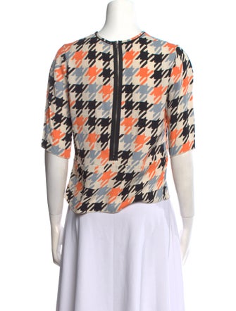 Marni Printed Crew Neck Crop Top