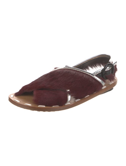 Marni Ponyhair Fur Trim Slingback Sandals