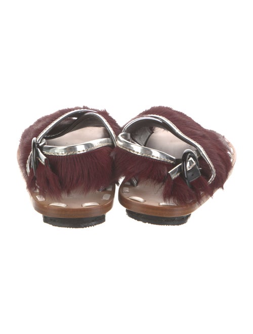 Marni Ponyhair Fur Trim Slingback Sandals