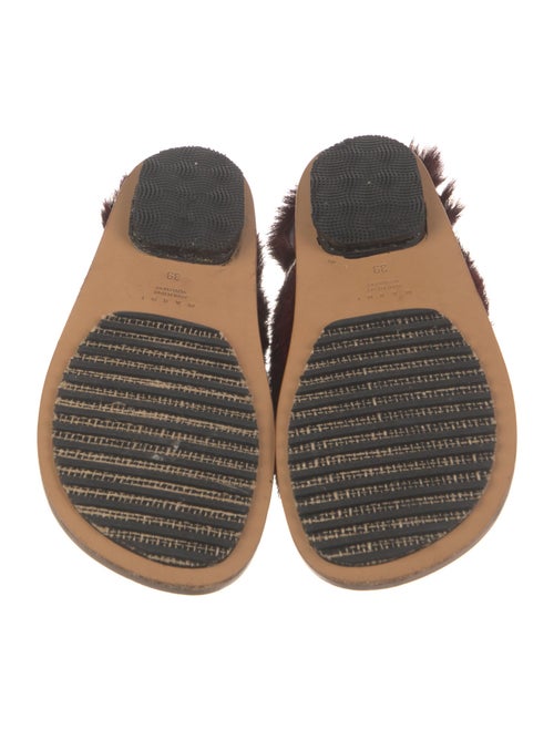 Marni Ponyhair Fur Trim Slingback Sandals
