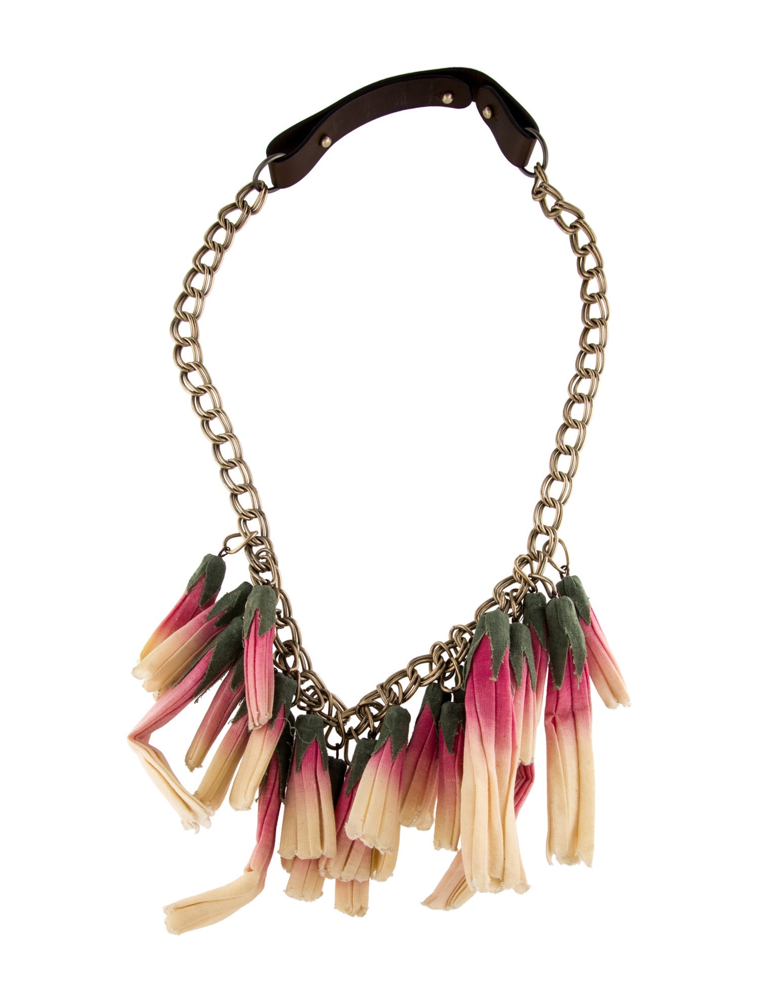 Marni Leather Flower Collar Necklace